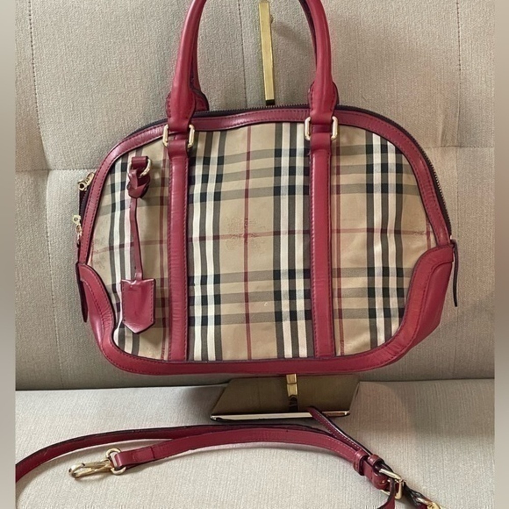 Authentic Burberry Horse Fairy Novacheck two way bowling bag